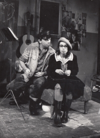 With Nela Boudová in a professional engagement in the theatre in Karlovy Vary (1988)