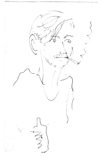 Petr Novotný illustration, by P. Hrabalík, 1991