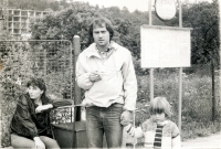 Dušan Skála with his wife and son (1980s)