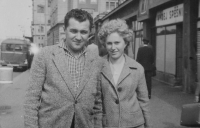 With her first husband Jan Hudáček