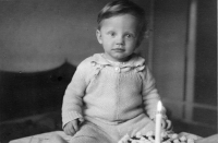 Miroslav Tomek on his first birthday, 1947