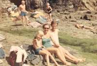 From left Eva, mother Dagmar and father Zdenek / England / 1969
