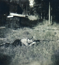 Miroslav Šír v roce 1945 ve Stráži.