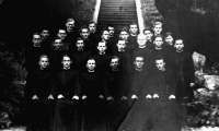Štefan Zamiška (first row, third from the left) as a postulant of the Society of the Divine Word (1949)
