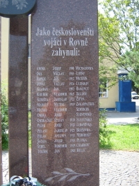 A monument to the fallen Czechs in Rovno, where the name of Antonín Polák is carved