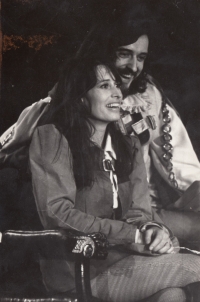 Monika s manželem Pavlem ve hře Večer tříkrálový (roku 1976)