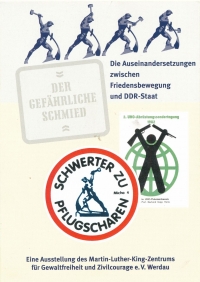 Schwerter zu Pflugscharen! Emblem der oppositionellen Bewegung in der DDR
