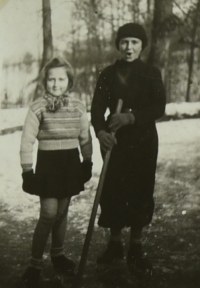 Erna and Jiří are ice-skating on a pond before war