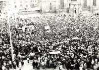 Demonstration in November 1989 in Pilsen