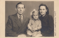 Mr and Mrs Vavřík with Ladislav´s cousin (a year before he was born); 1957 

