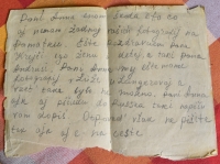Second page of the journal of Russian refugees whom the Lampl family hid in a room in the attic