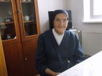Sr. Nonnata Mária Vrbová v kláštore v Belušských slatinách, 89 rokov, 2019