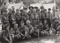 With fellow Scouts