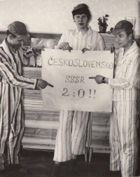 A performance to celebrate the Czechoslovak hockey team's victory in the World Championship in March 1969
