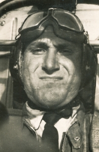 Oldřich Schreiber in a cockpit IL10-B33, army service in Piešťany