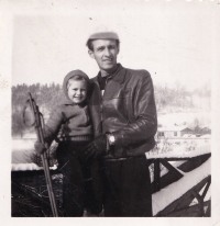 Husband Vladimír with daughter Vladimíra, Brandýs nad Orlicí 1953
