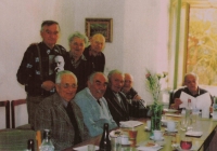 Josef Brzoň at a reunion with fellow prisoners 
