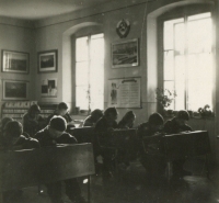 Children in small class in Rychnov, unknown date