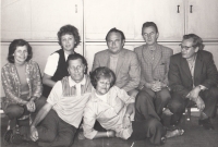 Kristina Balcarová (in the second row in a white t-shirt) with her co-workers, around 1971