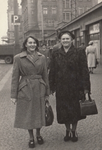 His mother with her mother-in-law; mid 1950s