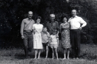 Milan Báchorek (left) with his future wife Anna and his relatives in 1967