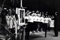 Milan Báchorek with Radhošť choir at the beginning of 1960s