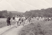Havlíček Youth during a march to Havlíčkova Borová on July 29, 1989. (photo courtesy of Vysočina Museum Havlíčkův Brod)