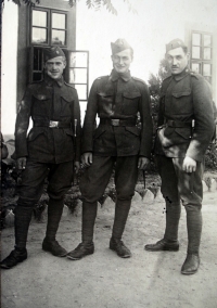 Witness' father (on the right) in the Czechoslovak army uniform during the mobilization of September 1938 