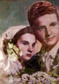Ludvík Florián na svatební fotografii se svou první manželkou Eliškou
