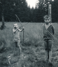 With the brother in 1978-9 in the Šumava forest