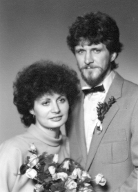 Wedding photo of Ivan Junášek in 1984