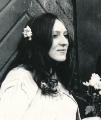 Lenka Kocourová at her wedding in 1971