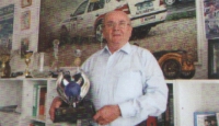 Miroslav Adámek with the trophy of the European champion of historic cars