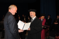 Receiving Gold Medal of Technical University of Liberec