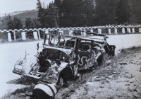 German cars at the end of war in Hlinsko in 1945