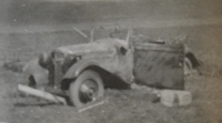 Německá auta na konci války v Hlinsku, 1945