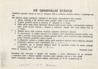 Civic Forum's instructions regarding the general strike, November 22, 1989