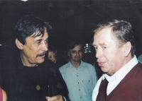 In the library with Václav Havel, 2006
