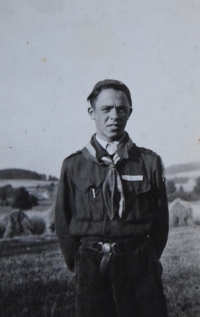 Josef Horák as a boy scout in 1946