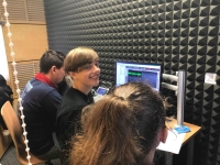 The student team working in the Czech Radio