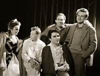 Miloslav Nekvasil with his colleagues prior to the premiere of the Tosca opera in Ostrava in 1960
