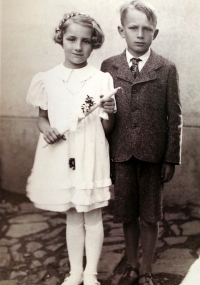 Miroslav Čermák with his sister in 1938