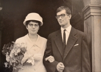 Weeding photo of Marie and Oldřich Novotný, 1965