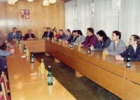 Zdeněk Hrubý a Václav Havel, MěÚ Břeclav, 2. 11. 1993