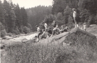 A camp in Ledeč nad Sázavou about1967, by the Sázava river