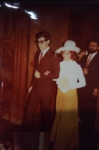 Svatba s Cesarem v kostele v Miláně, červenec 1972