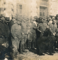 Václav Půlpán, World War I, (dark, above the bear)