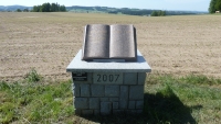Book-shaped memorial of Václav Hojer. Designed and costs covered by František Brož, 2007
