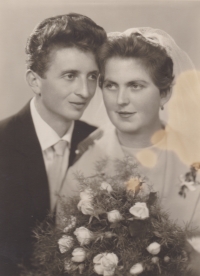 Wedding photo 1962, František and Anežka Brož