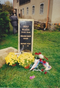 Josef Blažek's memorial plaque (1998)